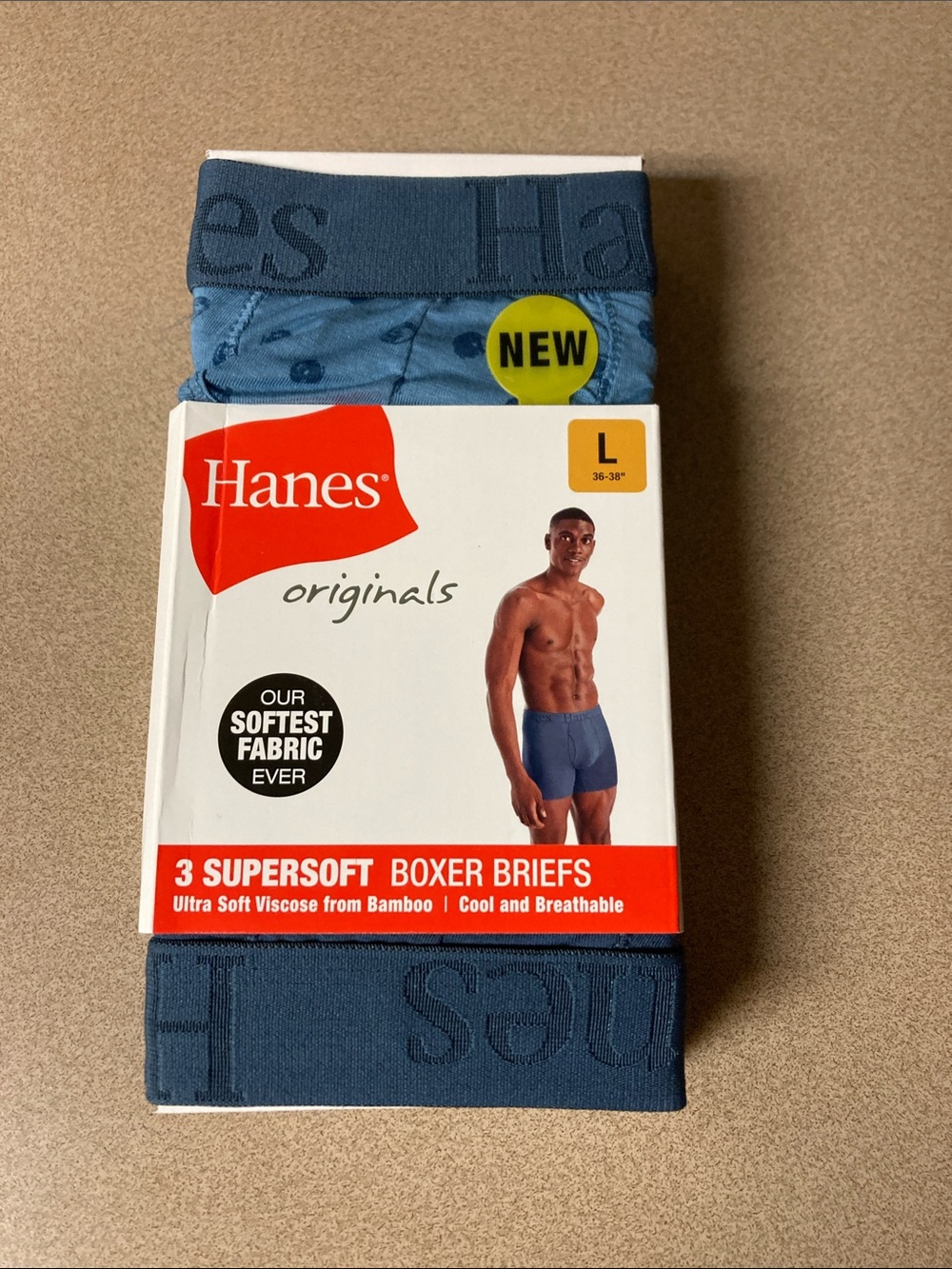 Hanes Men's Blue Boxer Briefs Pack - Navy and Light Blue